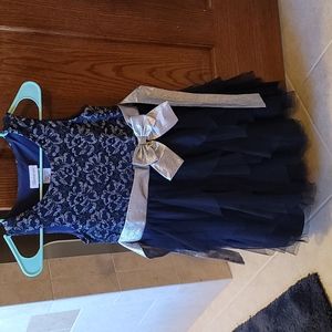 Bonnie Jean Girl's Dress - Blue and Silver Size 10 - EUC - Holiday Dress